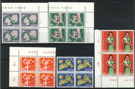 1962, Pro Juventute, Viererblöcke, SBK 16.– **