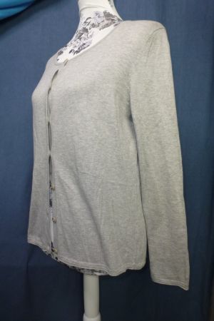 MARC O POLO STRICKJACKE FEINSTRICK GRAU GR M DÜNNER STRICK