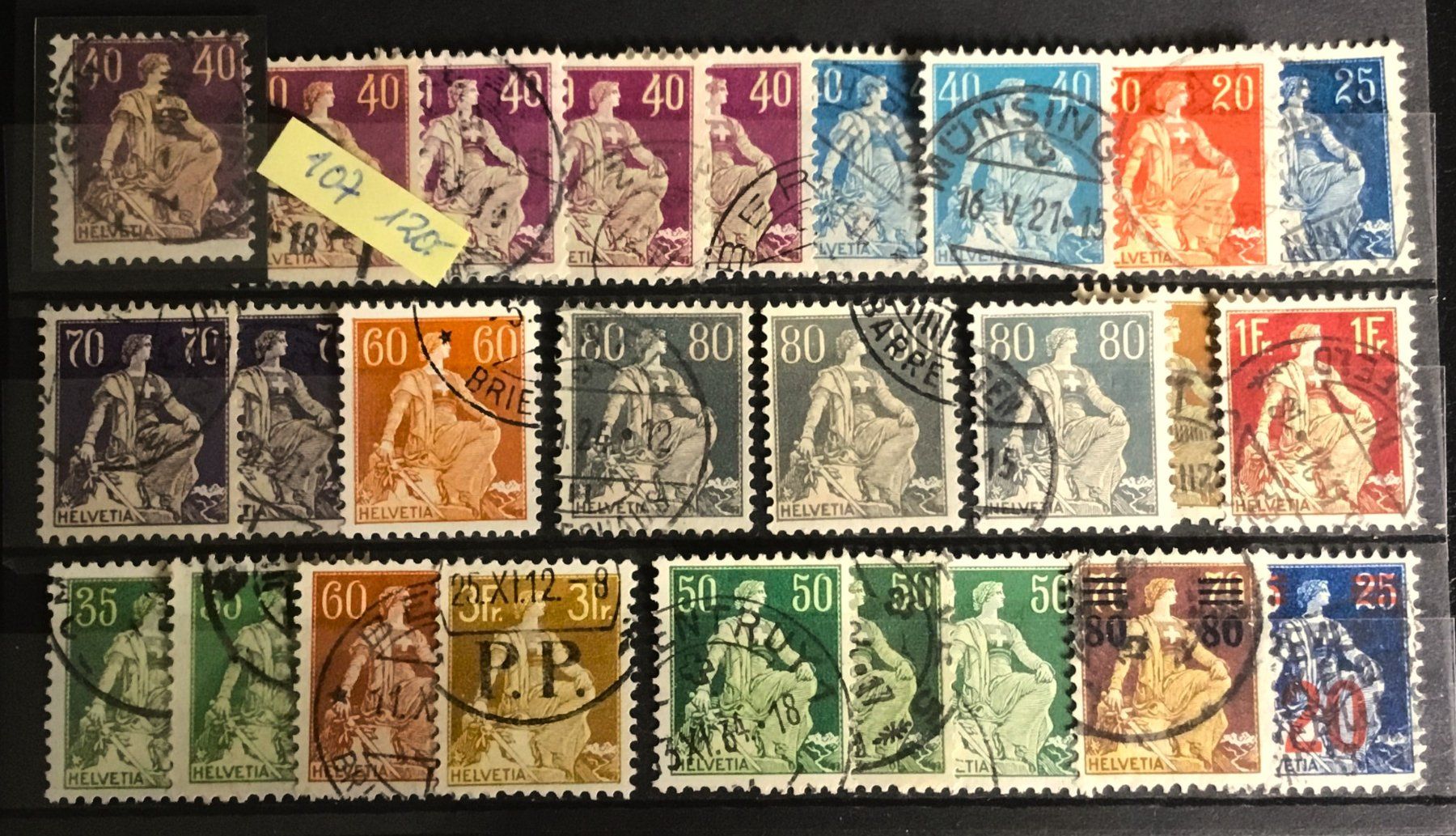 Alle Briefmarken: Sammlung Dauermarken, ab Strubel, bis ca. 1960, gestempelt – Gebraucht aus Belp von Dschopp 1