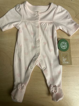 Frühchen Strampler rosa Herzli Gr.42 neu mit Etikett