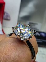 Bague argent avec diamant de moissanite de 5 ct certifié GRA