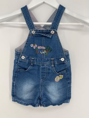 Mädchen Jeans-Shorts-Latzhose Gr. 92 Sanikids