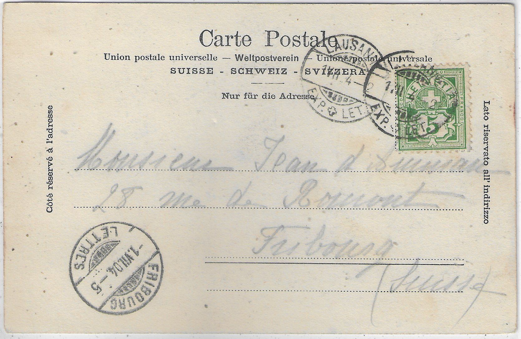 Cartoline postali: Ouchy - Hotel du Chateau – Usato da Ettingen venduto da Kartenplanet 1