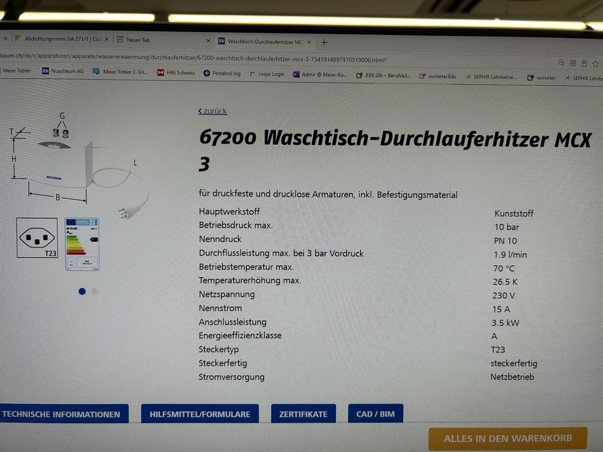 Sanitär: Durchlauferhitzer Nussbaum  – Neu und originalverpackt aus Bachenbülach von smoki-2019 2
