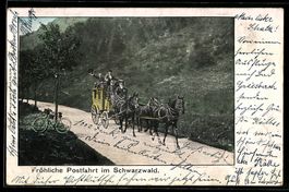 AK Postkutsche im Schwarzwald, 1904