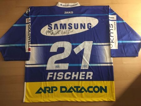 ORIGINAL EV ZUG # 21 PATRICK FISCHER TRIKOT EVZ SIGNIERT XL