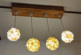 Gemütliche Designer Hängelampe aus Holz für Wohnzimmer