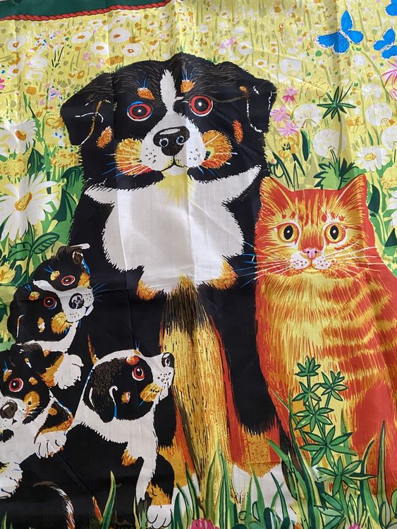 Foulard Vintage GISELA BOUMBERGER 100% Soie Mousseline - 84 X 88 Cm, Multicolore, Occasion