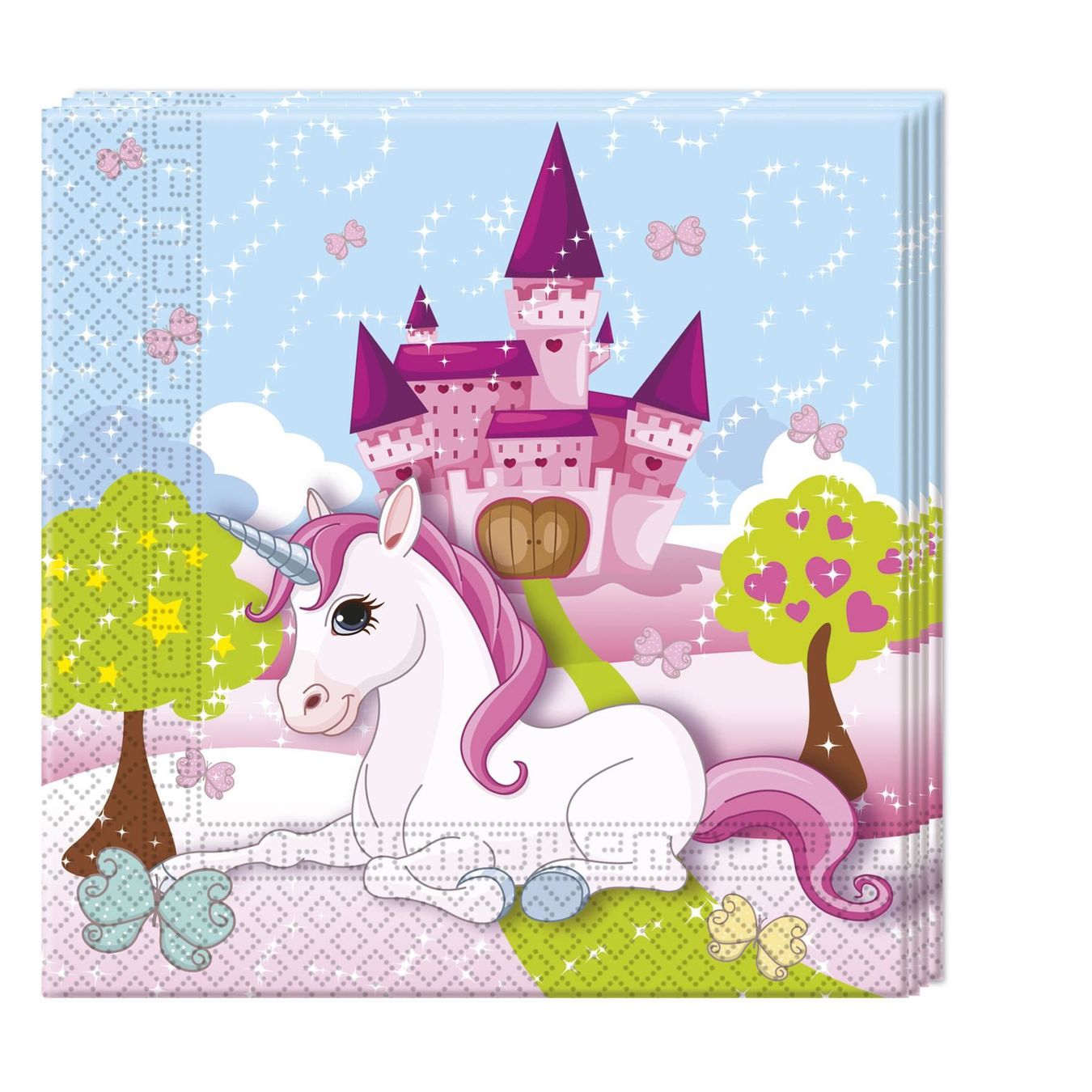 Servietten: Einhorn / Servietten 33cm / 20Stk. – Neu und originalverpackt aus Wetzikon ZH von partyonlineshop