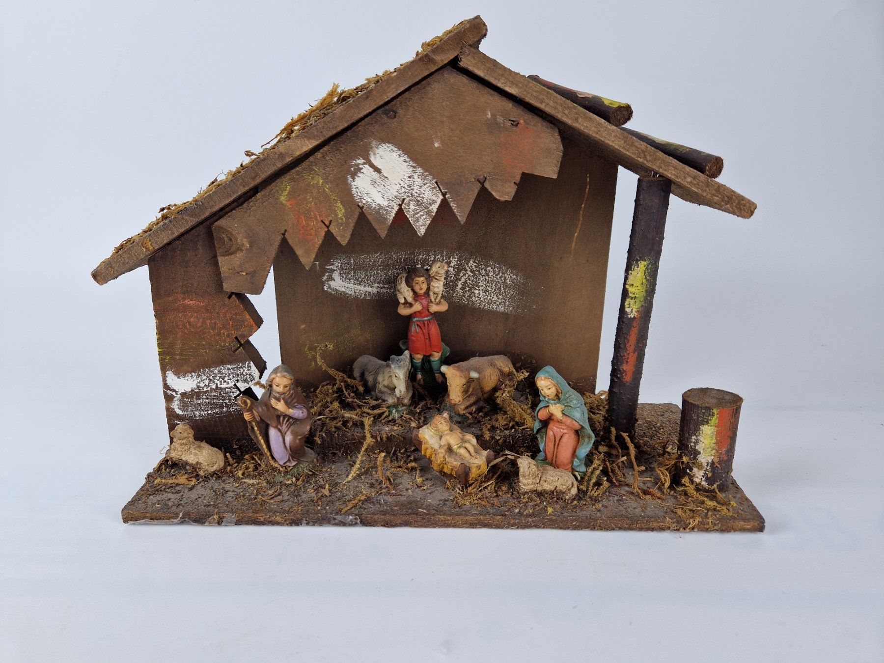 Alle Dekorationen: Weihnachtskrippe mit Figuren – Gebraucht aus Muhen von Restwert_Muhen