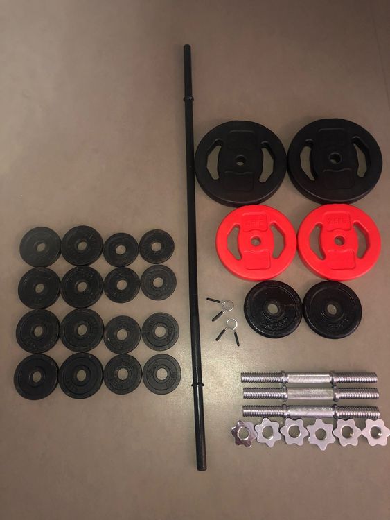 Verstellbare Hanteln-Set 10/15 Kg – 2-in-1 Kurz- & Langhantel, Achteckig, Nicht Rollend