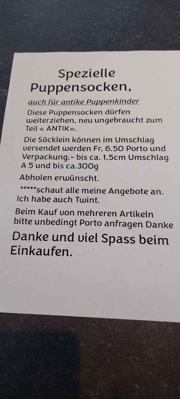 Bambole: 3Paar neue Puppensöcklein – Nuovo (secondo la descrizione) da Muri AG venduto da nindo1 1