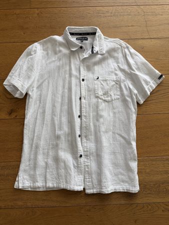 Herren Hemd kurzarm blanc du Nil weiss Grösse M Baumwolle