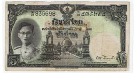 Thailand 5 Baht 1948 P-70b UNZ
