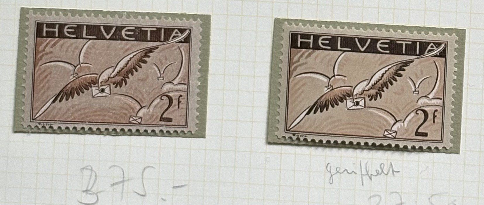 Tutti i francobolli: FLUGPOST BRIEFMARKEN – Usato da Ostermundigen venduto da Heavenmaus75 3