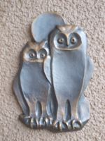 BAG TURGI Bronze Skulptur Wandplakette*Eulenpaar*Uli Schoop