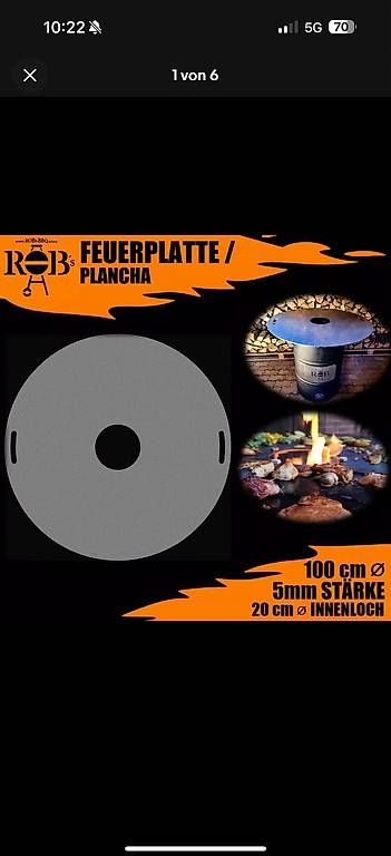 Griglie: Feuerplatte 100cm – Usato da Waldenburg venduto da Red_Diamond