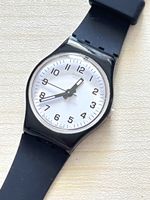 Swatch Uhr schwarz weiss Zifferblatt guter Zustand