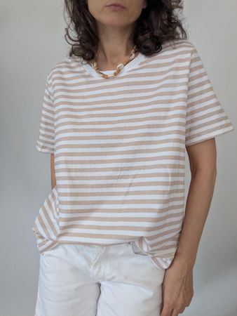 Damen T-Shirt gestreift Grösse L/XL Baumwolle 100%