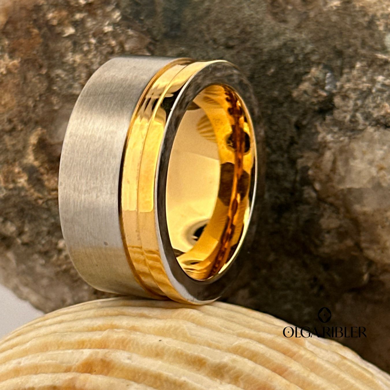 Olga Ribler Anelli: Edelstahl Ring Bicolor Grösse 57 – Nuovo (secondo la descrizione) da Luzern venduto da Schmuckoutlet 5