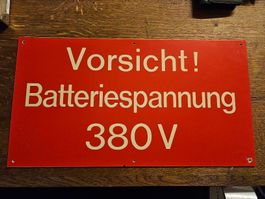 Vorsicht Batterie Spannung 380V Warnschild (D)