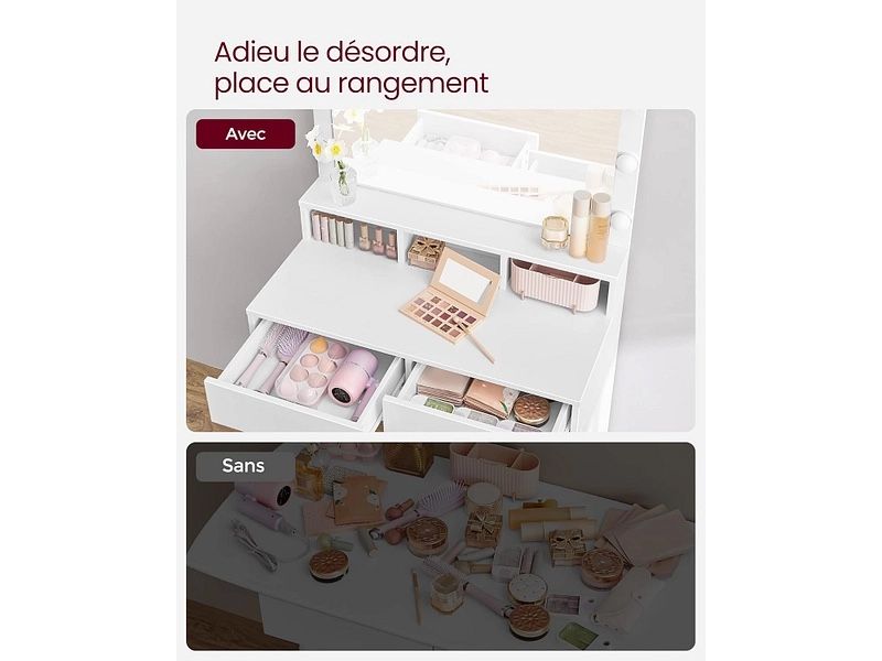 Schminktische: Coiffeuse blanche avec miroir – Neu (gemäss Beschreibung) aus Sorens von purpureta 4