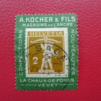 1909: Kochermarke: 1c mit 2c Frankatur von LA SAGNE.