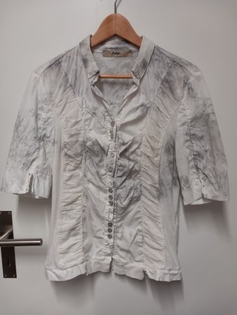 Bottega Bluse Gr.S/M hellgrau, Strass