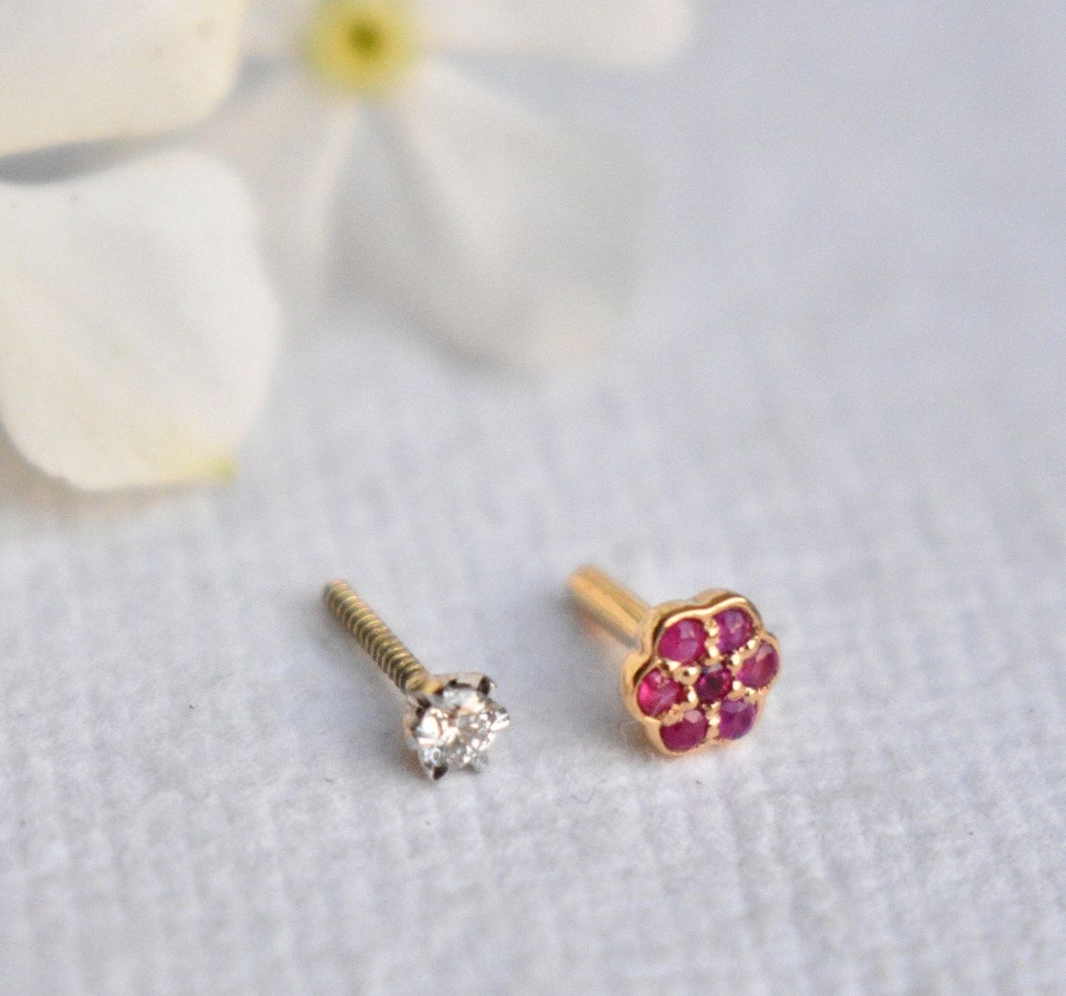 Piercingschmuck: Zweiseitige Diamant Piercing 14K Gold – Neu und originalverpackt aus Pieterlen von Ksenia3003