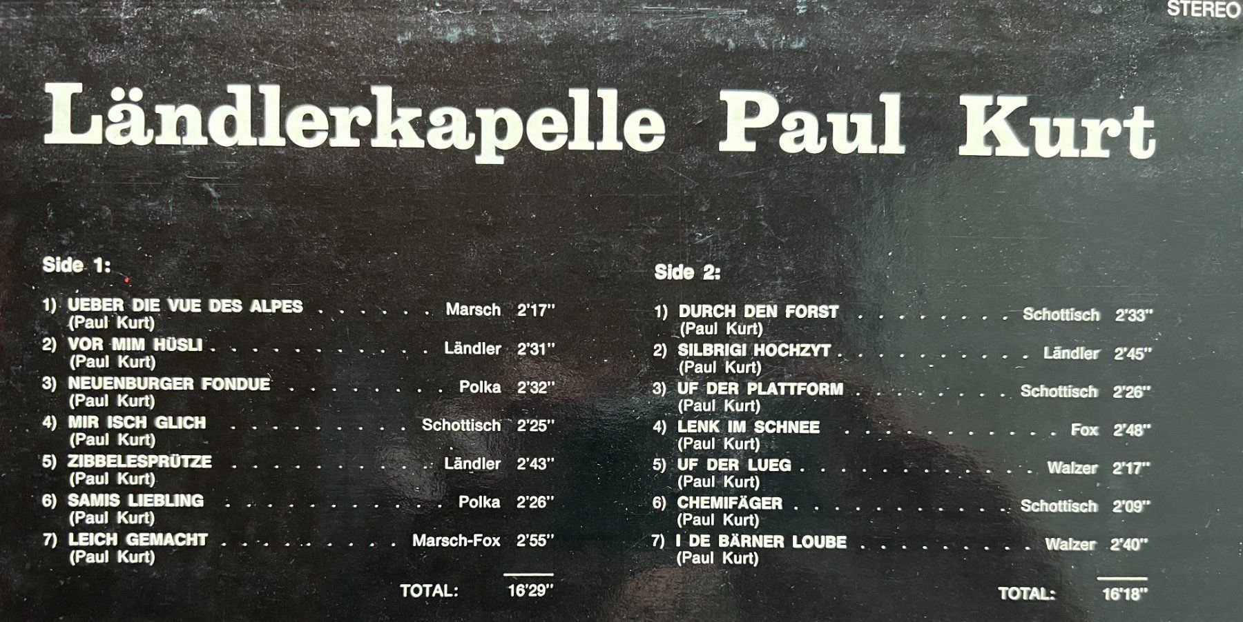 Dischi in vinile: Ländlerkapelle Paul Kurt - LP GEWASCHEN – Usato da Unterseen venduto da vinylmore 1