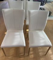 4 weisse Lederstühle / Esszimmerstühle