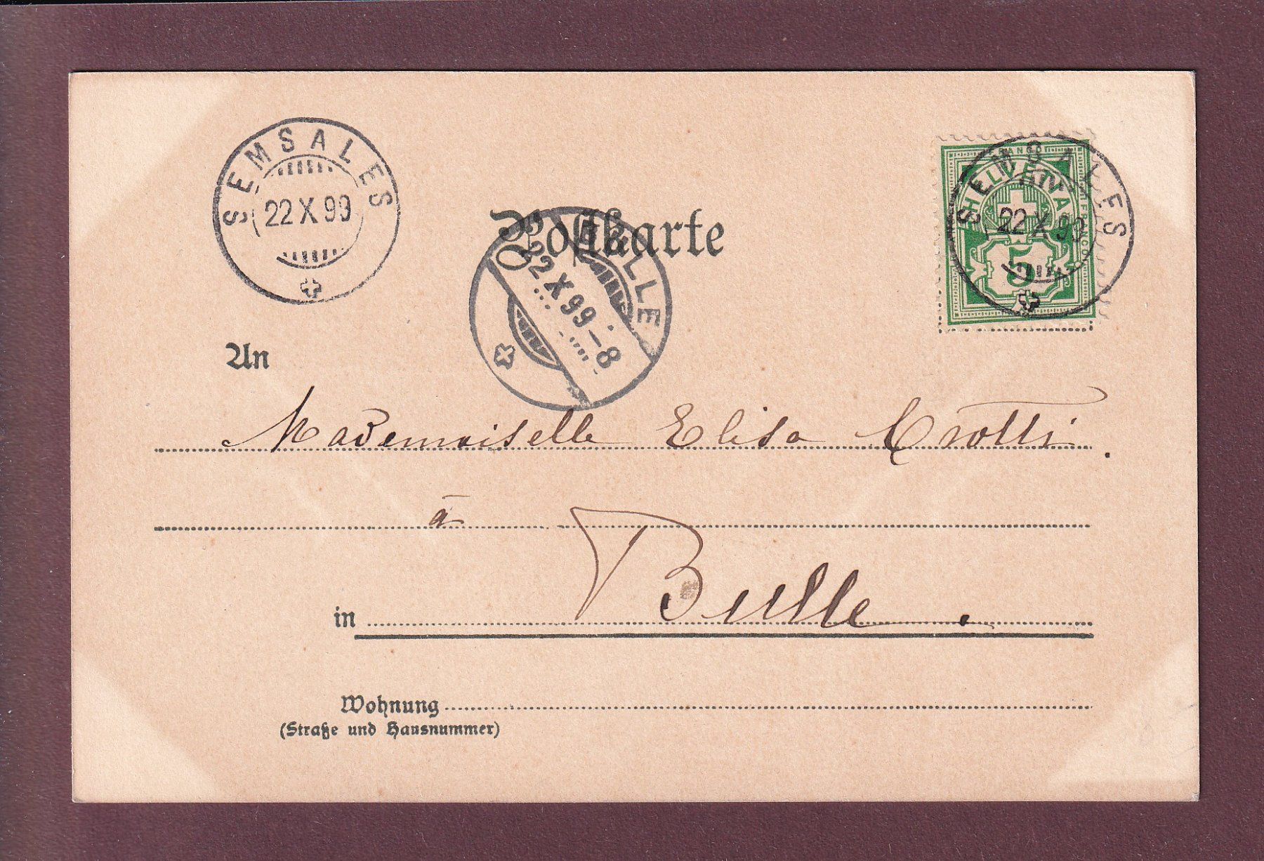 Cartoline postali: BERN - Käfigturm - Kirchenfeldbrücke - 1899 – Usato da Pully venduto da nicecards 1