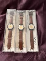 Swatch Automatik Uhren braun Lederarmband neu 3 Stck