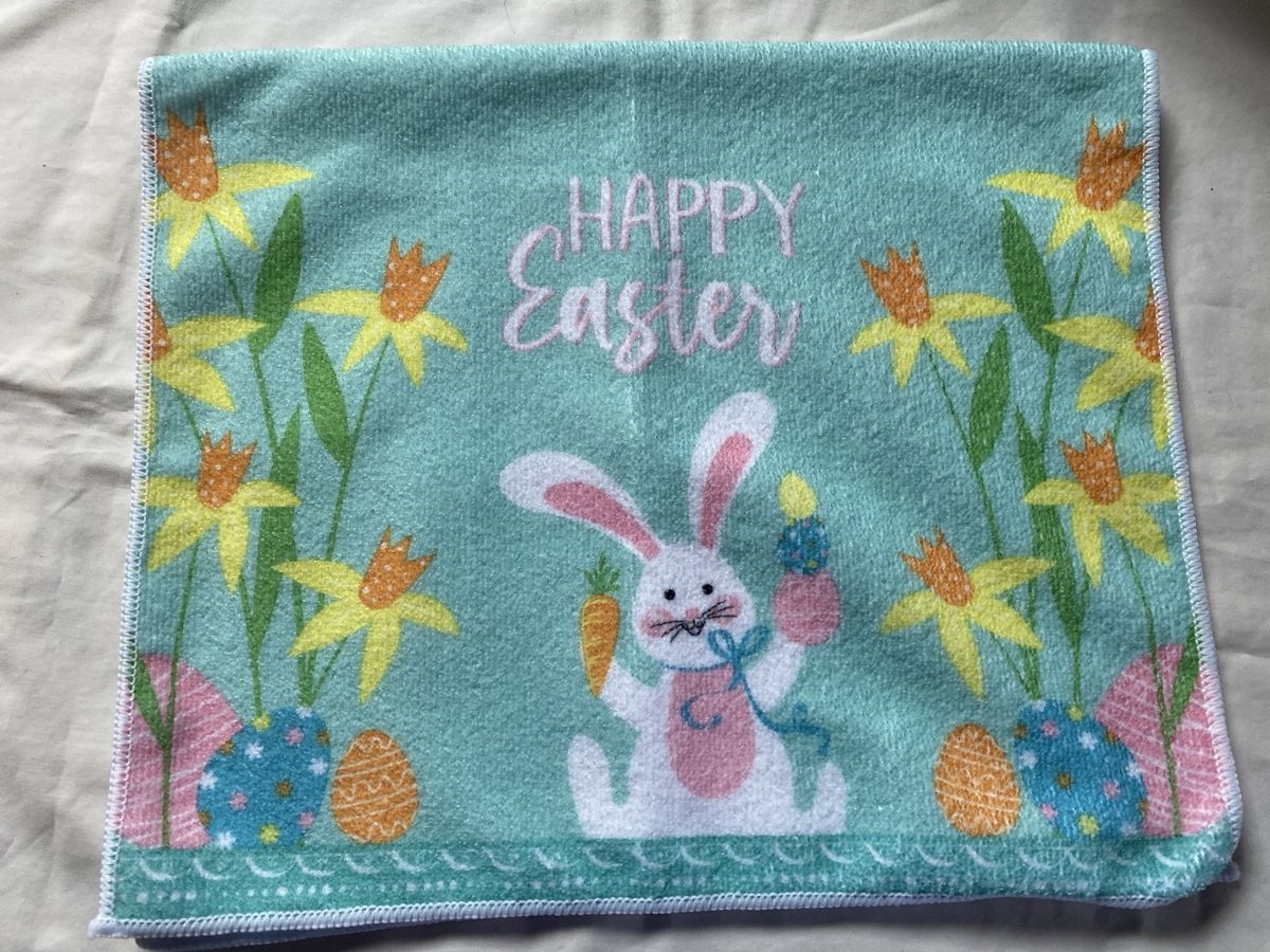 Strofinacci: Cute Easter Bunny Towel "Happy Easter" New! – Nuovo e nell'imballaggio originale da Buttikon SZ venduto da Maxwelltime 1