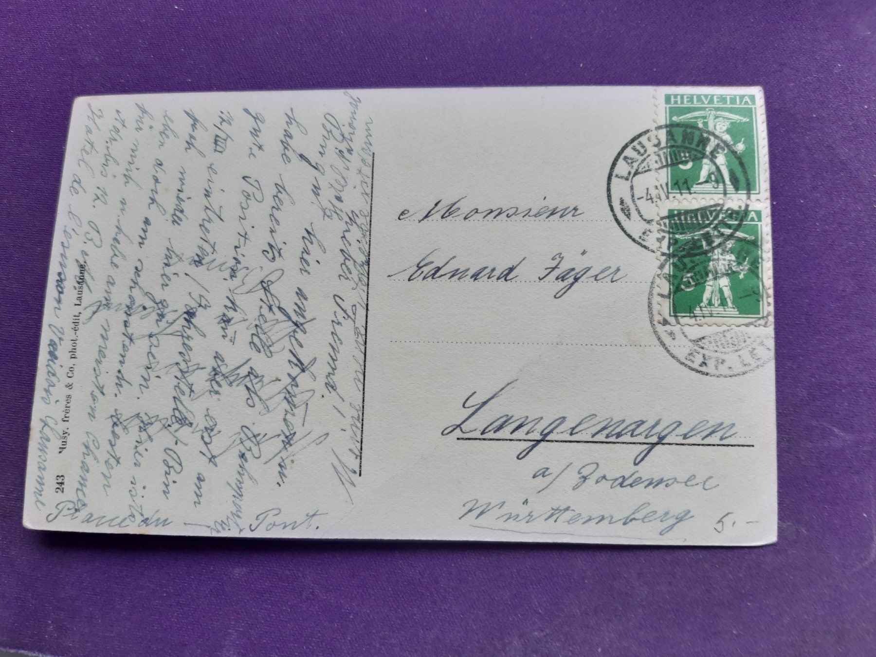 Cartoline postali: Ansichtskarte von CAUX/VD ca. 1900 – Usato da Wangs venduto da weisstannen01 2
