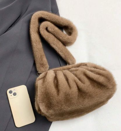 Sac à main nuage en fausse fourrure douce - tendance! (53)