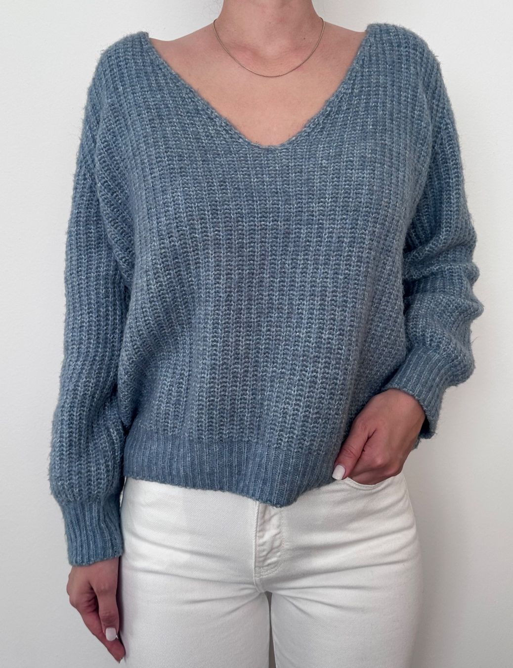 Maglioni & Felpe: Peace n’ love Strickpullover, hellblau, Grösse One Size – Usato da Kriens venduto da MeinKleiderschrank