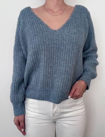 Peace n’ love Strickpullover, hellblau, Grösse One Size