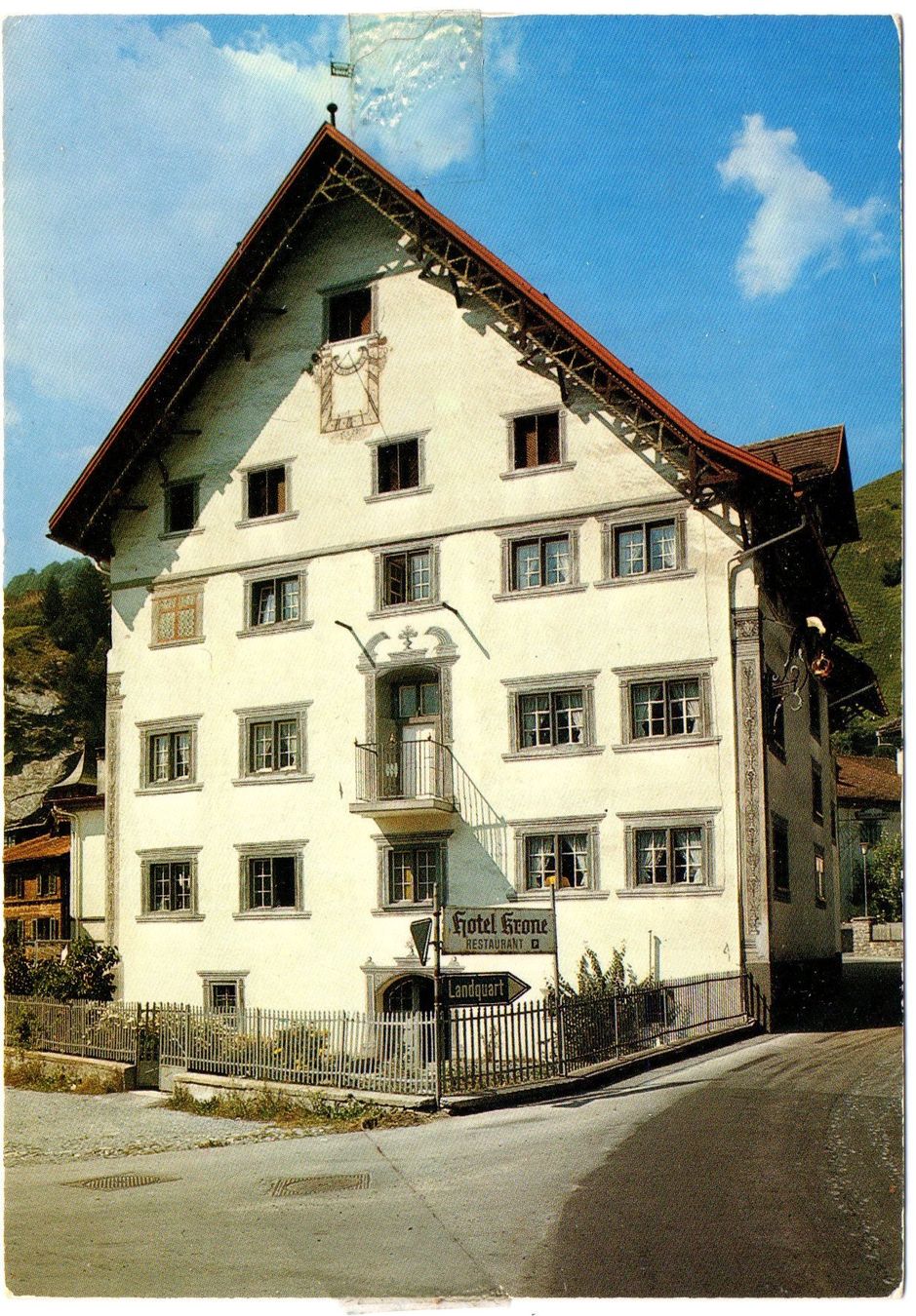 Ansichtskarten: GRÜSCH Hotel Krone - Propr. J. Roffler – Gebraucht aus Jona von philajona