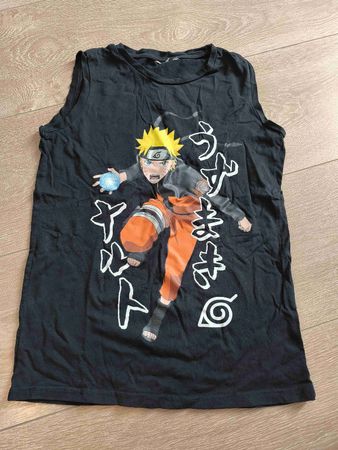 T-shirt sans manches Naruto Uzumaki noir taille 164