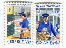 Briefmarken "Briefträger". Rumänien