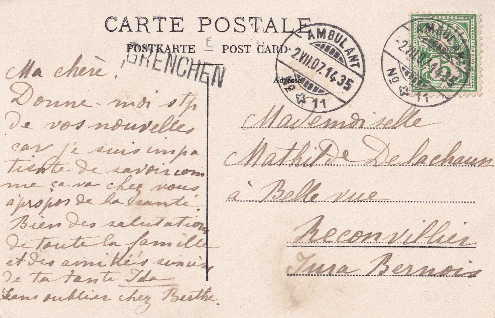 Cartoline postali: Grenchen Die Schulhäuser mit Balkenstempel GRENCHEN – Usato da Olten venduto da clotaldi 1