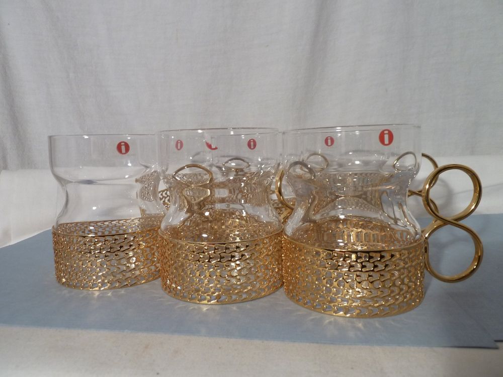 6 Iittala Tsaikka Karaatti (24 Karat vergoldet),T. Sarpaneva