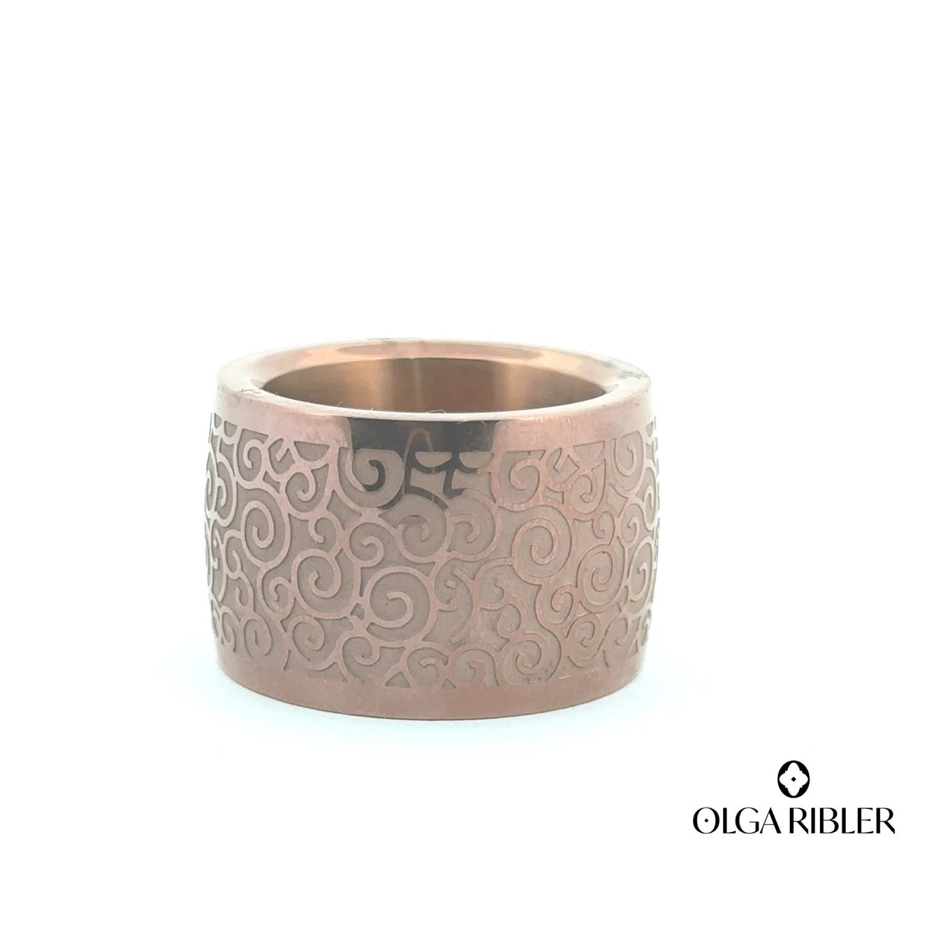 Olga Ribler Anelli: 18 mm breiter Ring Stahlring mit Muster, Grösse 54 – Nuovo (secondo la descrizione) da Luzern venduto da Schmuckoutlet 4