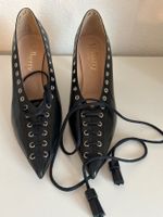 Mulberry Pumps Leder schwarz mit Schnürung Gr. 38