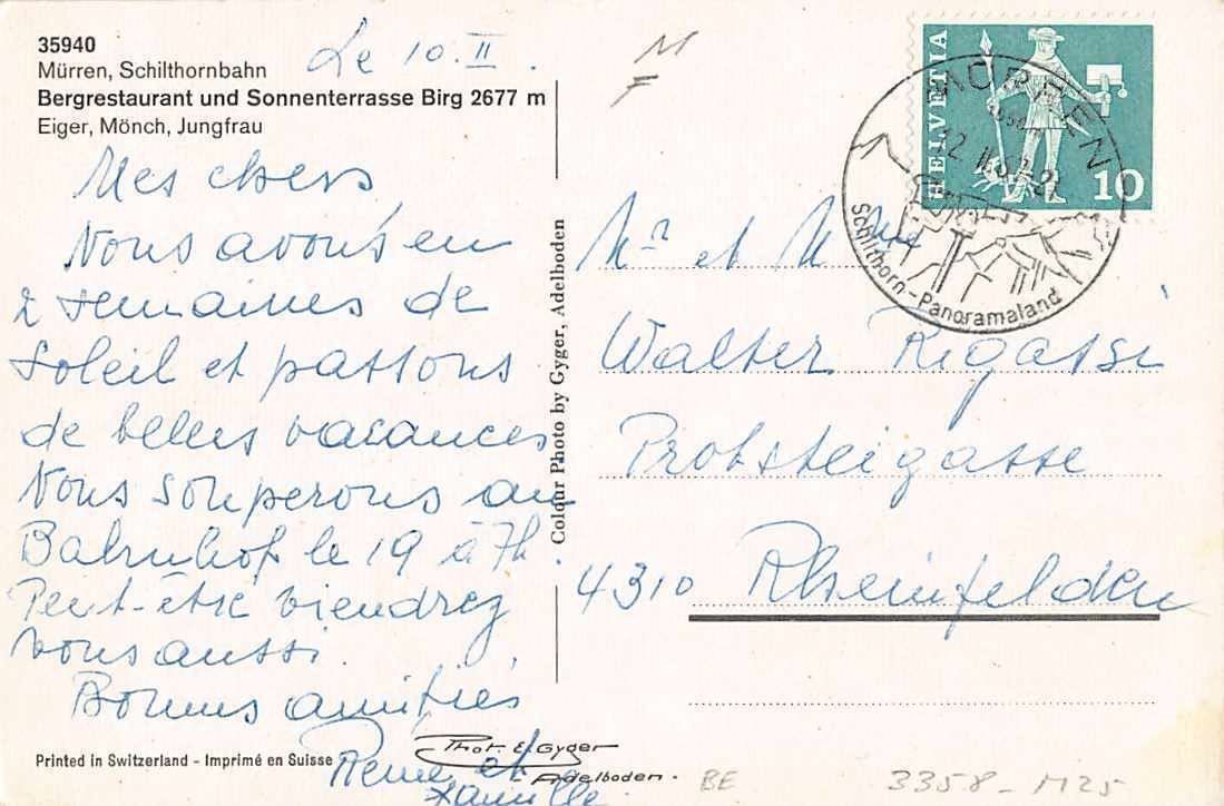 Cartoline postali: Sonnenterasse BIRG - alte Postkarte – Usato da Winterthur venduto da SchatzchischtliWinti 1
