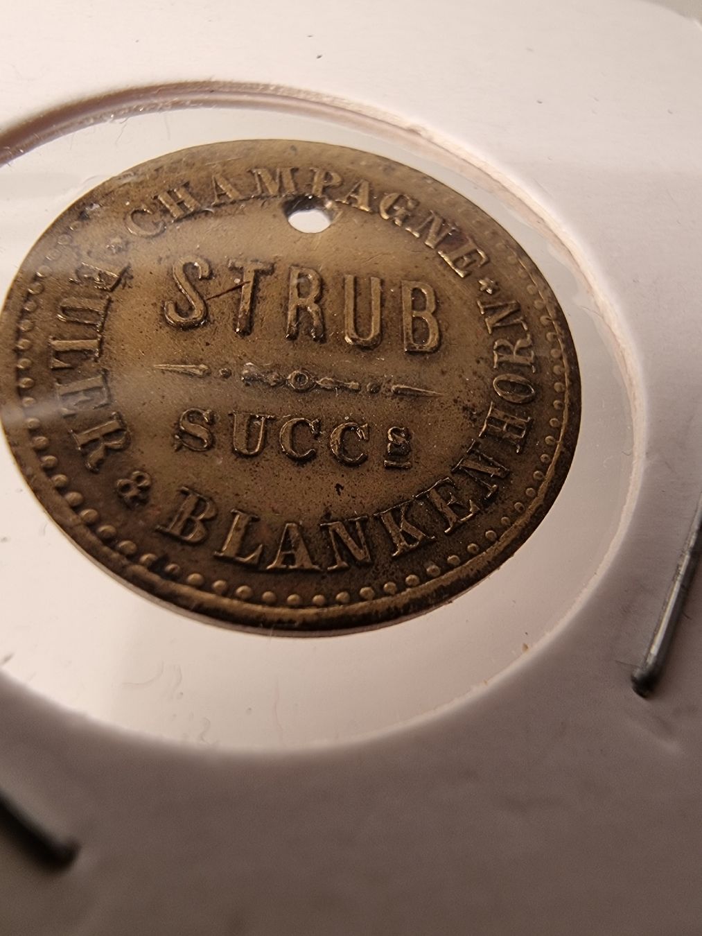 Medaillen: Alte Reklamemarke STRUB Succ. Champagner Blankemhorn – Neu (gemäss Beschreibung) aus Neuenhof von tap_mxt6 2