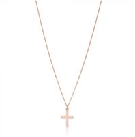 Kette 925 Silber roségold Kreuz klein layer fein kurz 40+5cm