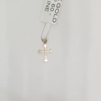 Echt 14K Gold - Kreuz Anhänger
