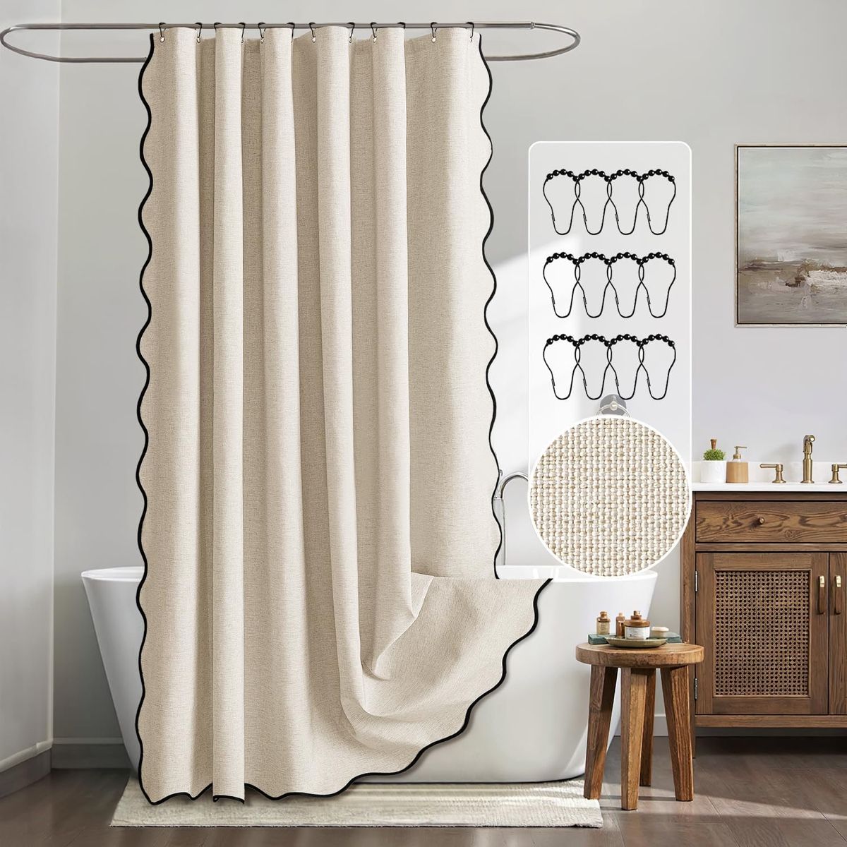 Tende: MIULEE Leinen Duschvorhang 180x200 – Nuovo e nell'imballaggio originale da Solothurn venduto da michelleschmid 5